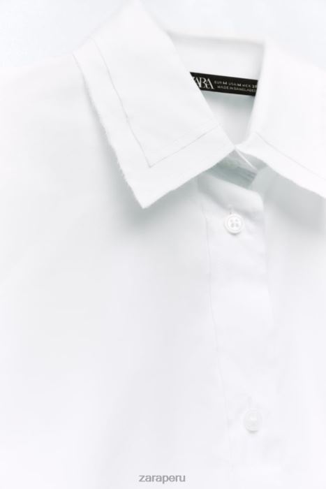 Zara mujer camisa de popelina oversize BDP8J292 ropa blanco