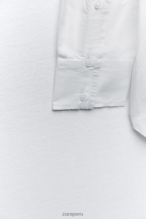 Zara mujer camisa de popelina oversize BDP8J292 ropa blanco