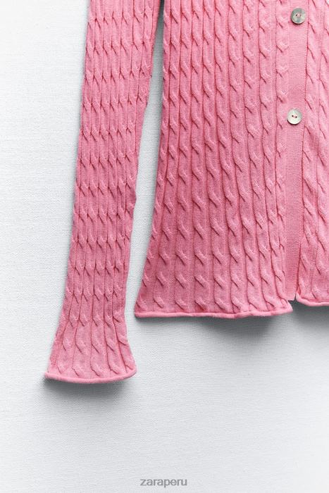 Zara mujer camisa de punto de ochos BDP8J421 ropa Rosa claro