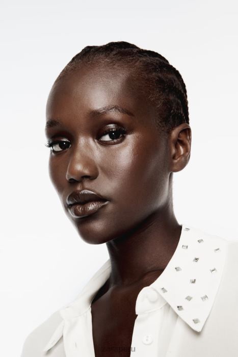 Zara mujer camisa fluida con espejo BDP8J425 ropa ostra blanca