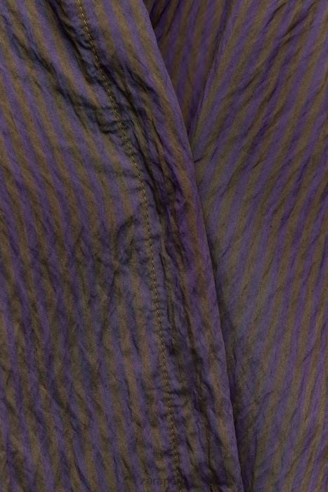 Zara mujer camisa minimalista de rayas multi/posicional de zw collection BDP8J299 ropa marrón/azul