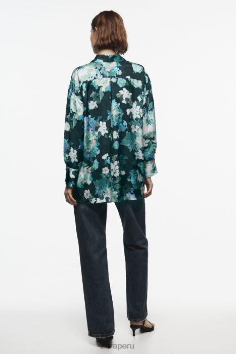 Zara mujer camisa oversize con estampado floral BDP8J384 ropa multicolor