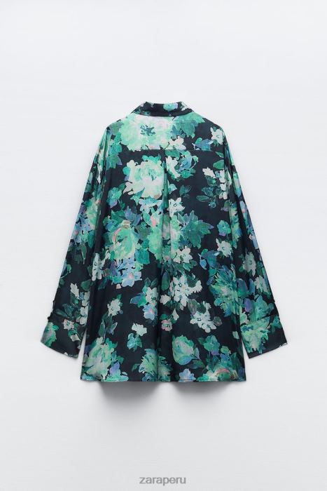 Zara mujer camisa oversize con estampado floral BDP8J384 ropa multicolor