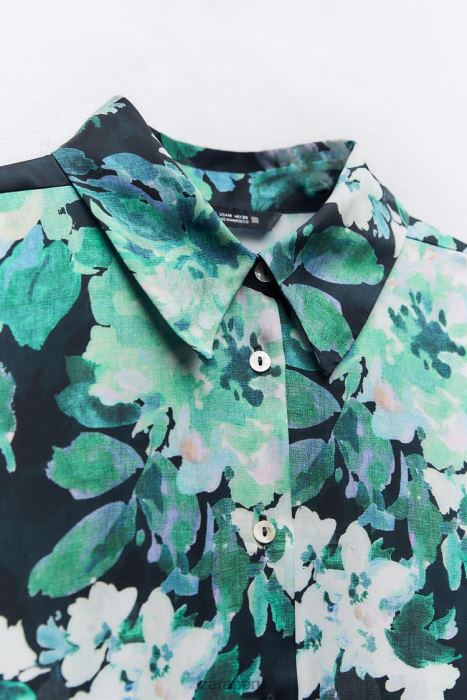 Zara mujer camisa oversize con estampado floral BDP8J384 ropa multicolor