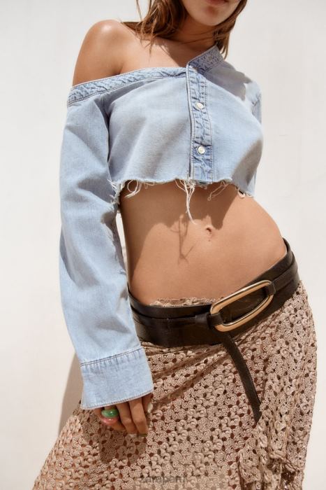 Zara mujer camisa vaquera asimétrica trf BDP8J452 ropa azul