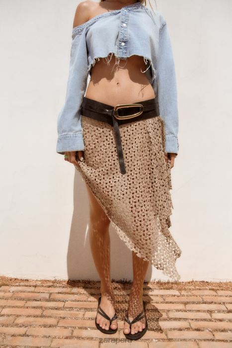 Zara mujer camisa vaquera asimétrica trf BDP8J452 ropa azul