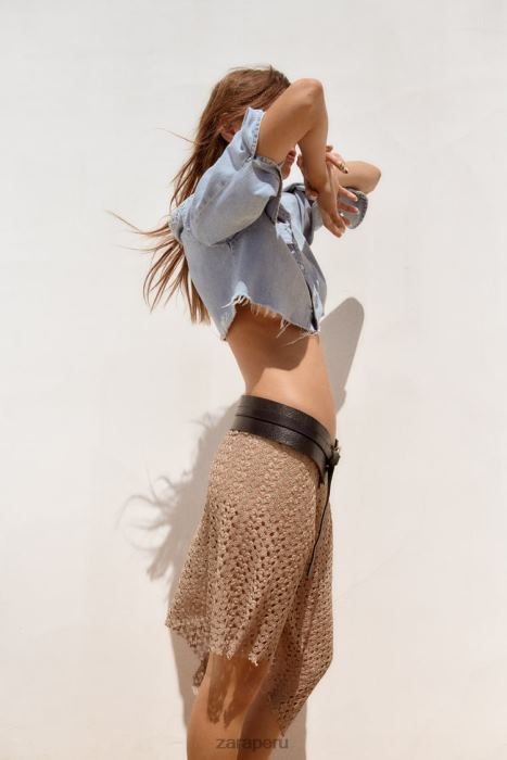 Zara mujer camisa vaquera asimétrica trf BDP8J452 ropa azul