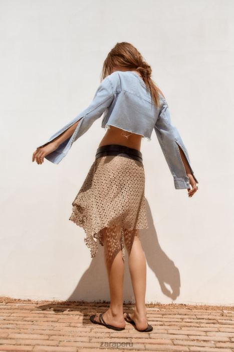 Zara mujer camisa vaquera asimétrica trf BDP8J452 ropa azul