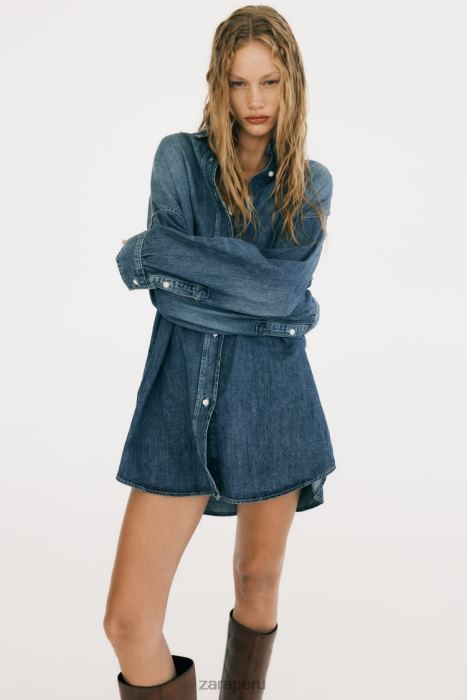 Zara mujer camisa vaquera oversize trf BDP8J333 ropa azul