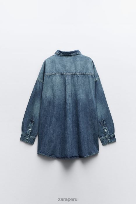 Zara mujer camisa vaquera oversize trf BDP8J333 ropa azul