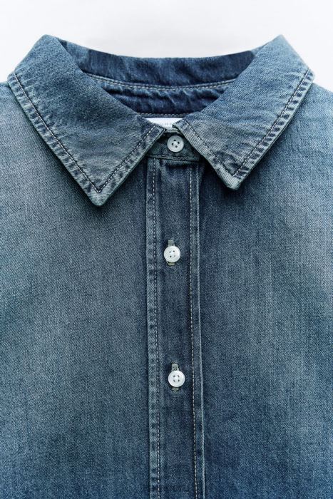 Zara mujer camisa vaquera oversize trf BDP8J333 ropa azul