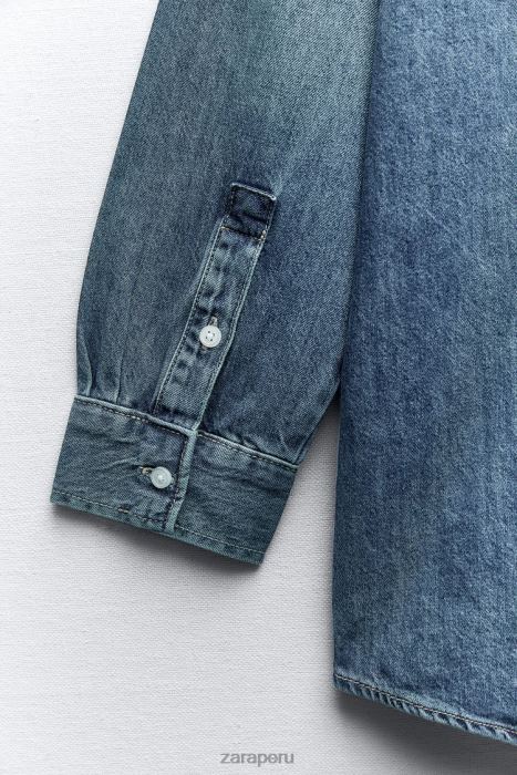 Zara mujer camisa vaquera oversize trf BDP8J333 ropa azul