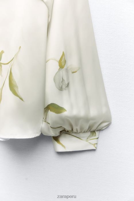 Zara mujer top con efecto satinado y estampado floral BDP8J369 ropa multicolor