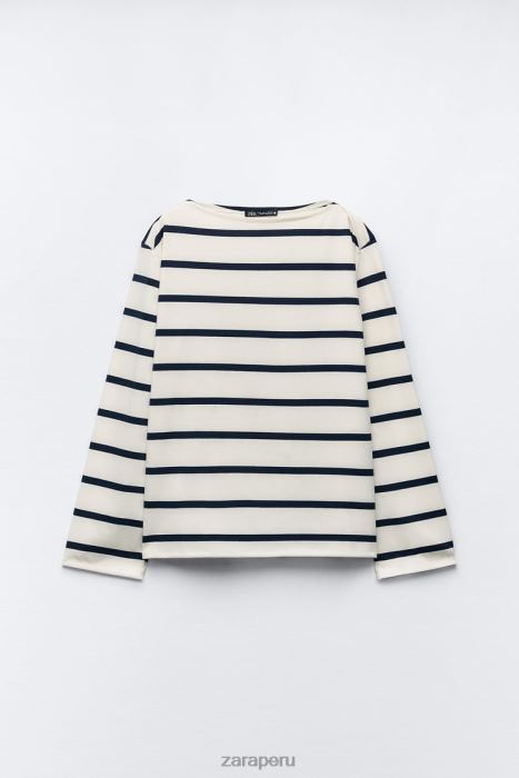 Zara mujer Camiseta de algodón BDP8J468 ropa a rayas