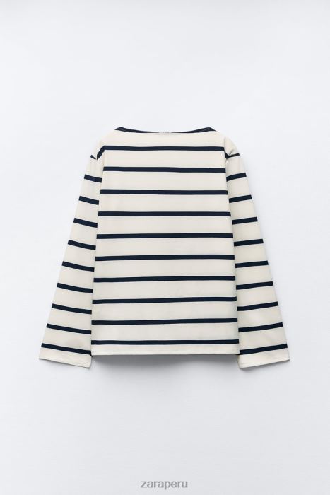 Zara mujer Camiseta de algodón BDP8J468 ropa a rayas