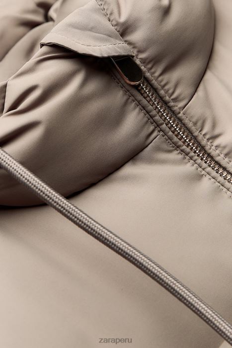 Zara mujer chaleco acolchado repelente al agua y protección contra el viento BDP8J206 ropa visón