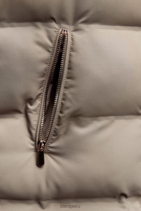 Zara mujer chaleco acolchado repelente al agua y protección contra el viento BDP8J206 ropa visón