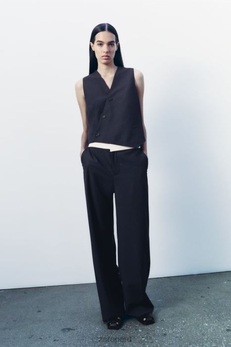 Zara mujer chaleco asimétrico colección zw BDP8J188 ropa Azul marino