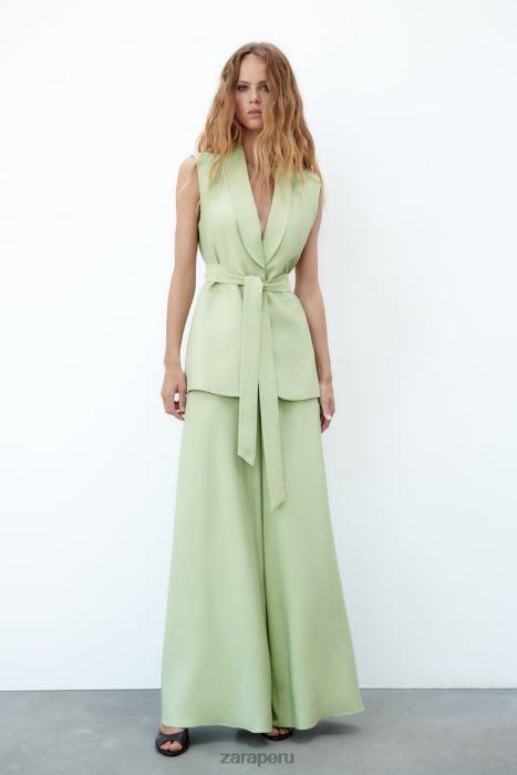 Zara mujer chaleco con cuello de esmoquin BDP8J223 ropa verde pastel
