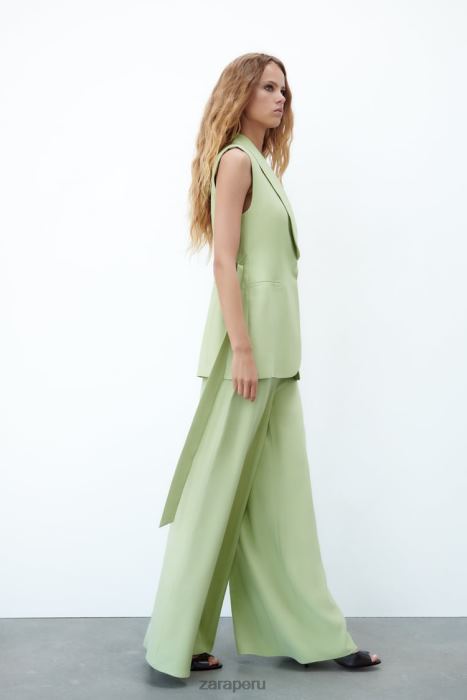 Zara mujer chaleco con cuello de esmoquin BDP8J223 ropa verde pastel