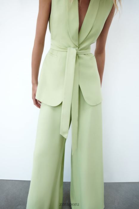Zara mujer chaleco con cuello de esmoquin BDP8J223 ropa verde pastel