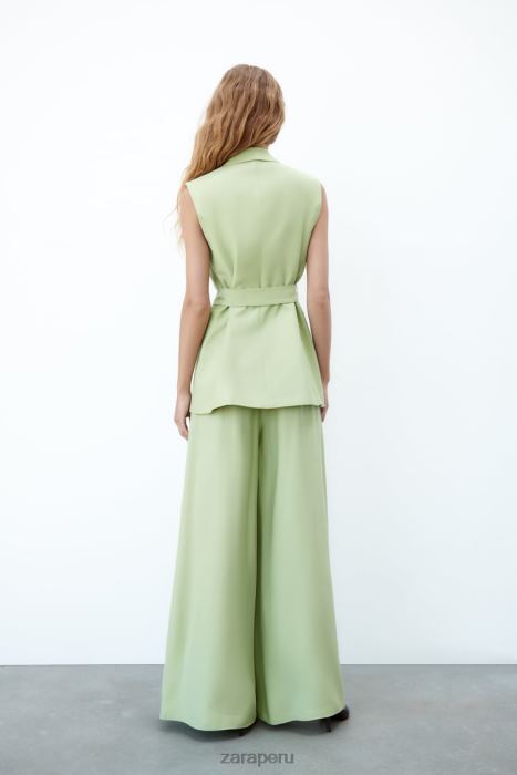 Zara mujer chaleco con cuello de esmoquin BDP8J223 ropa verde pastel