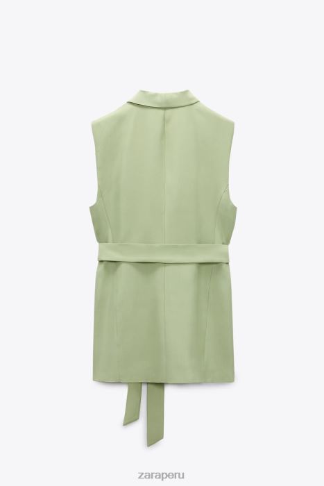 Zara mujer chaleco con cuello de esmoquin BDP8J223 ropa verde pastel