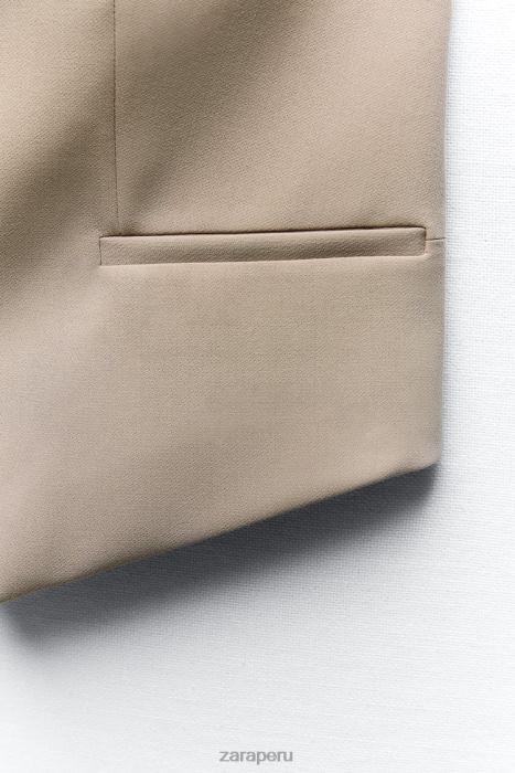 Zara mujer chaleco con mezcla de rayas diplomáticas BDP8J191 ropa marrón topo