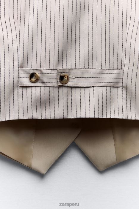 Zara mujer chaleco con mezcla de rayas diplomáticas BDP8J191 ropa marrón topo