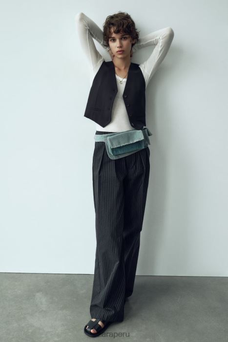 Zara mujer chaleco corto de sastre BDP8J207 ropa negro