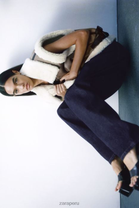 Zara mujer chaleco de doble cara de la colección zw BDP8J190 ropa marrón/topo