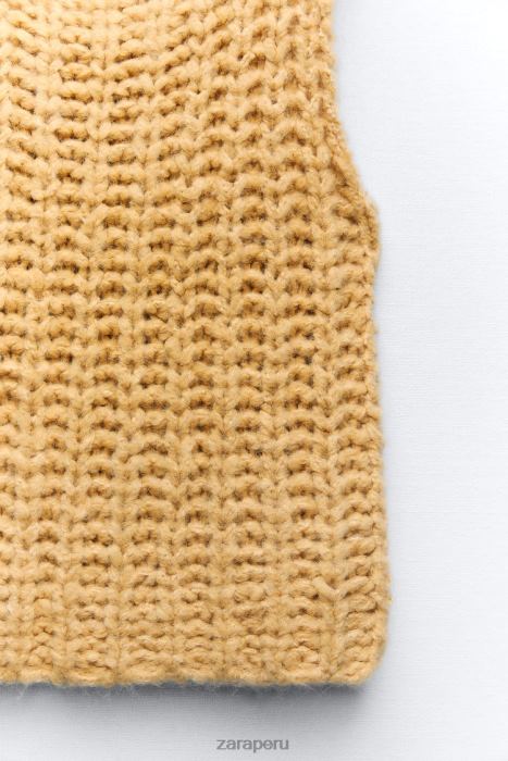 Zara mujer chaleco de punto corto BDP8J196 ropa mostaza