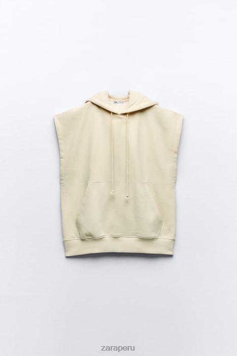Zara mujer chaleco extragrande de felpa con capucha BDP8J195 ropa crudo