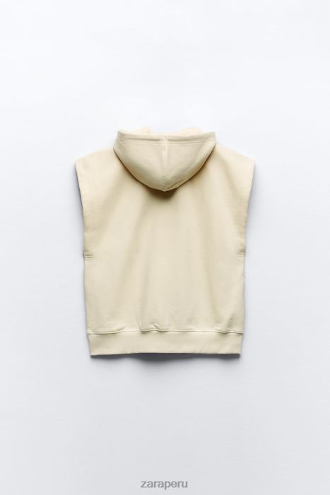Zara mujer chaleco extragrande de felpa con capucha BDP8J195 ropa crudo