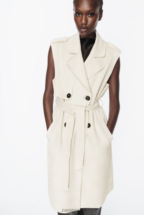 Zara mujer chaleco largo de gamuza sintética BDP8J208 ropa crudo