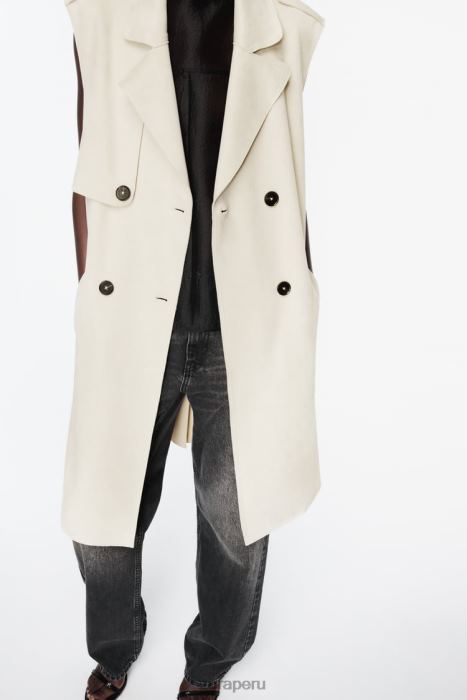 Zara mujer chaleco largo de gamuza sintética BDP8J208 ropa crudo