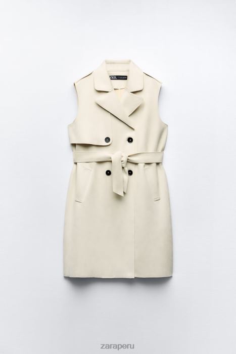 Zara mujer chaleco largo de gamuza sintética BDP8J208 ropa crudo