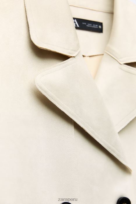 Zara mujer chaleco largo de gamuza sintética BDP8J208 ropa crudo