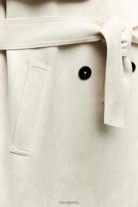 Zara mujer chaleco largo de gamuza sintética BDP8J208 ropa crudo