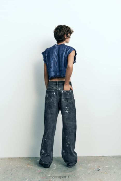 Zara mujer chaleco tejido de ochos metalizado BDP8J197 ropa índigo