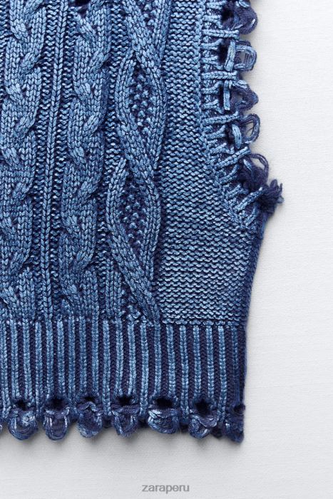 Zara mujer chaleco tejido de ochos metalizado BDP8J197 ropa índigo