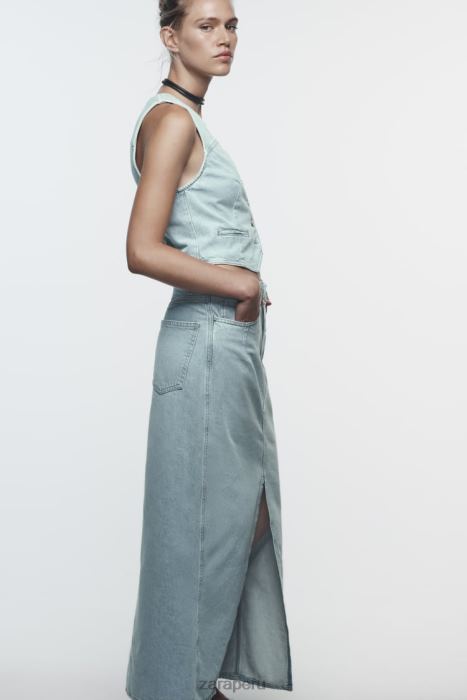 Zara mujer chaleco vaquero corto z1975 BDP8J205 ropa gris