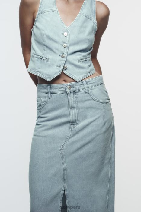 Zara mujer chaleco vaquero corto z1975 BDP8J205 ropa gris