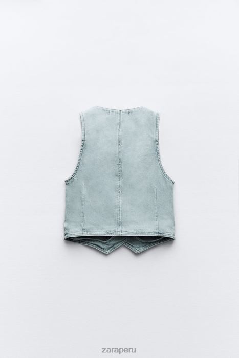 Zara mujer chaleco vaquero corto z1975 BDP8J205 ropa gris