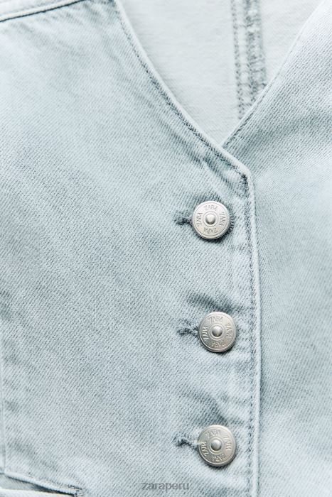 Zara mujer chaleco vaquero corto z1975 BDP8J205 ropa gris