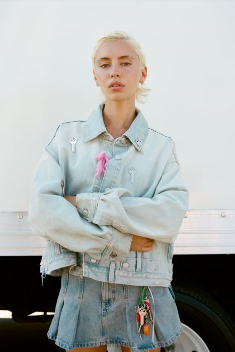 Zara mujer Chaqueta vaquera trf con cintura estilo pantalón. BDP8J114 ropa azul claro