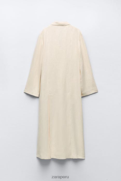 Zara mujer abrigo de lino ventilado edición limitada BDP8J81 ropa vainilla