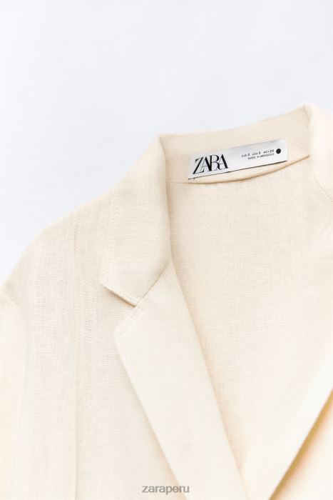 Zara mujer abrigo de lino ventilado edición limitada BDP8J81 ropa vainilla
