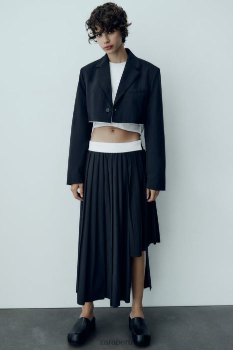 Zara mujer blazer bomber corto a rayas BDP8J143 ropa azul