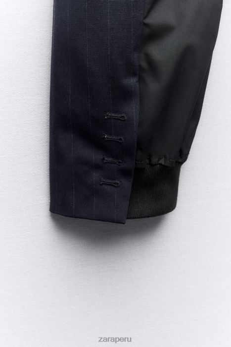 Zara mujer blazer bomber corto a rayas BDP8J143 ropa azul